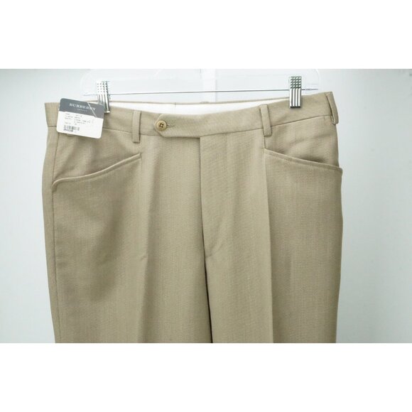 Burberry Brown Woven 100% Wool Mens Pants Trousers Sz 50 EU NEW